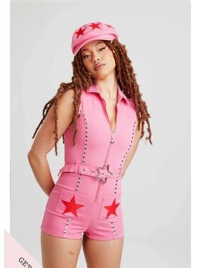 Easy Tiger Showtime Playsuit Pink NWT